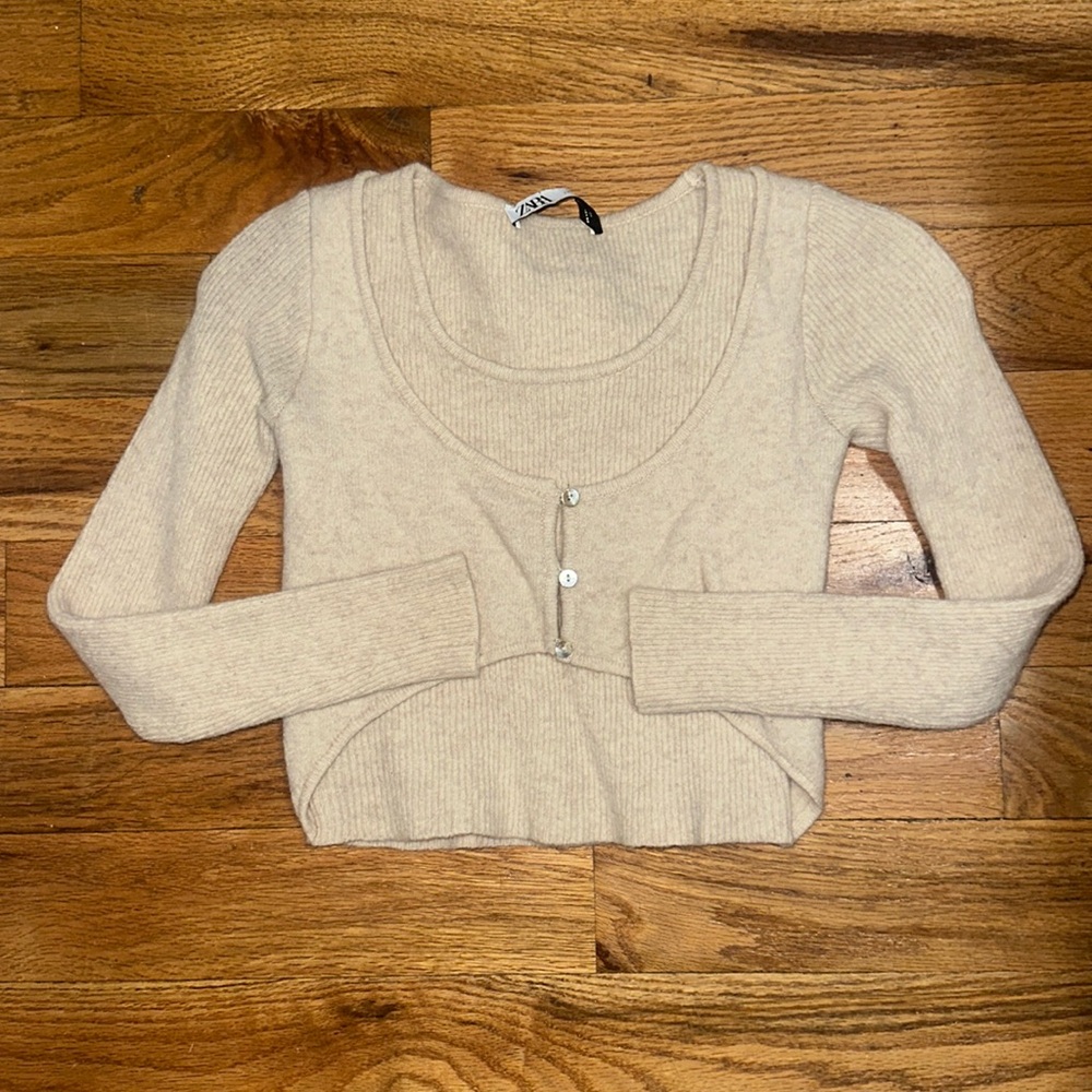 Zara Cream Women's Cardigan Sweater